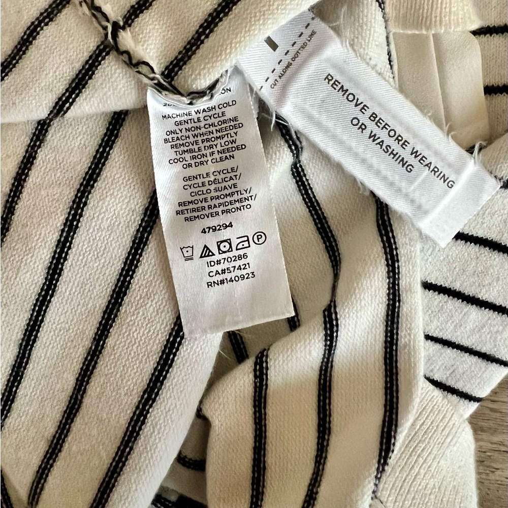 LOFT Ruffled Cuff Striped Sweater - Picture 4 of 7